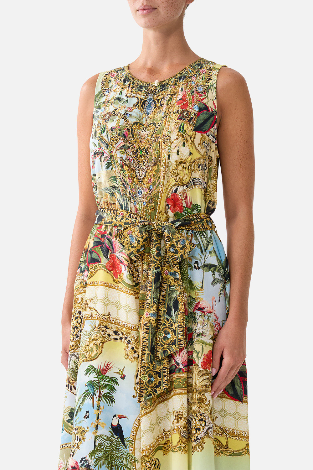The CAMILLA FLARED JUMPSUIT WANDERLUST EMPIRE