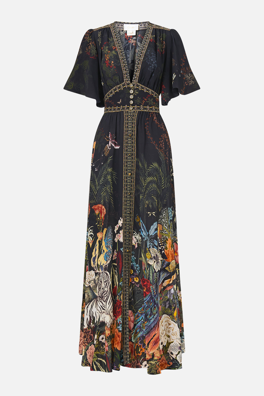 The CAMILLA SHAPED WAISTBAND DRESS WITH FLUTTER SLEEVES PALACE ZOOLOGY