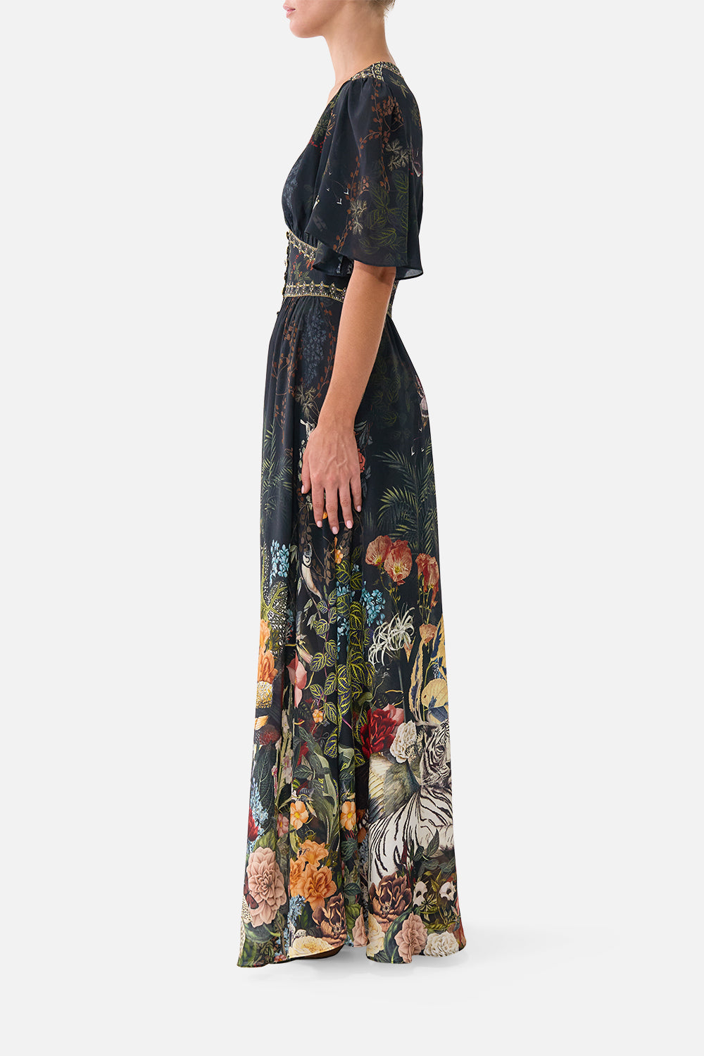 The CAMILLA SHAPED WAISTBAND DRESS WITH FLUTTER SLEEVES PALACE ZOOLOGY