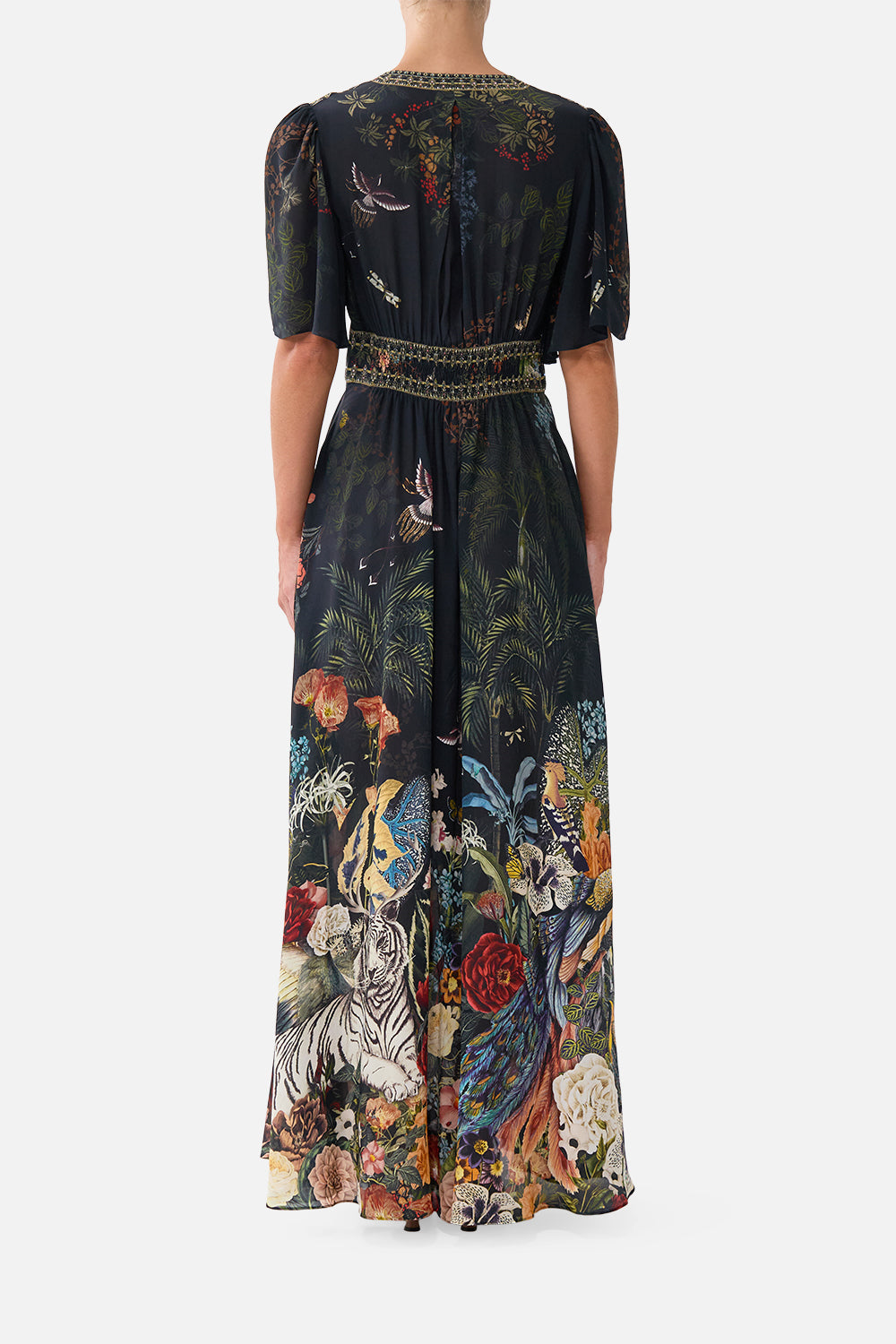The CAMILLA SHAPED WAISTBAND DRESS WITH FLUTTER SLEEVES PALACE ZOOLOGY