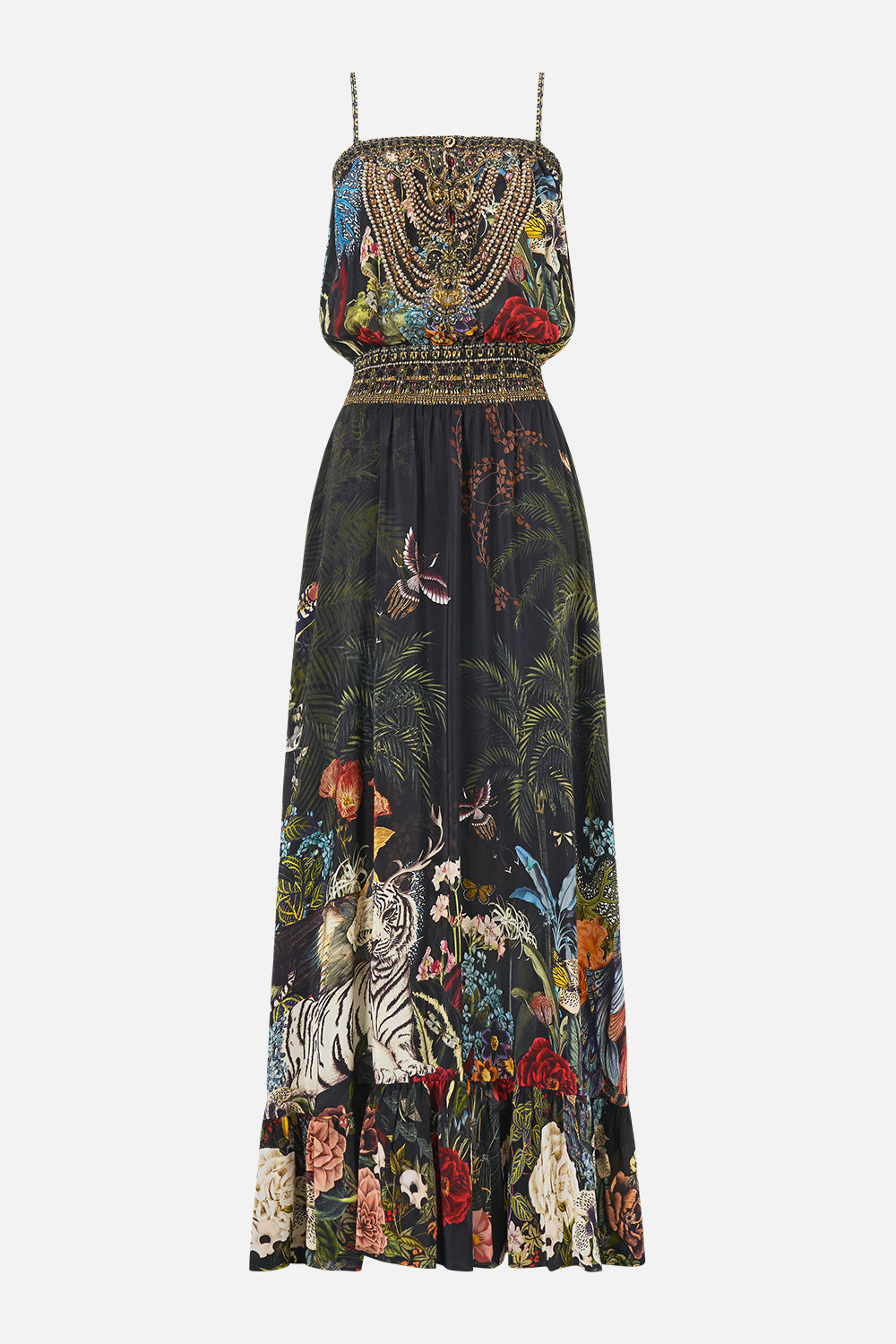 The CAMILLA SHIRRED WAIST LONG DRESS PALACE ZOOLOGY