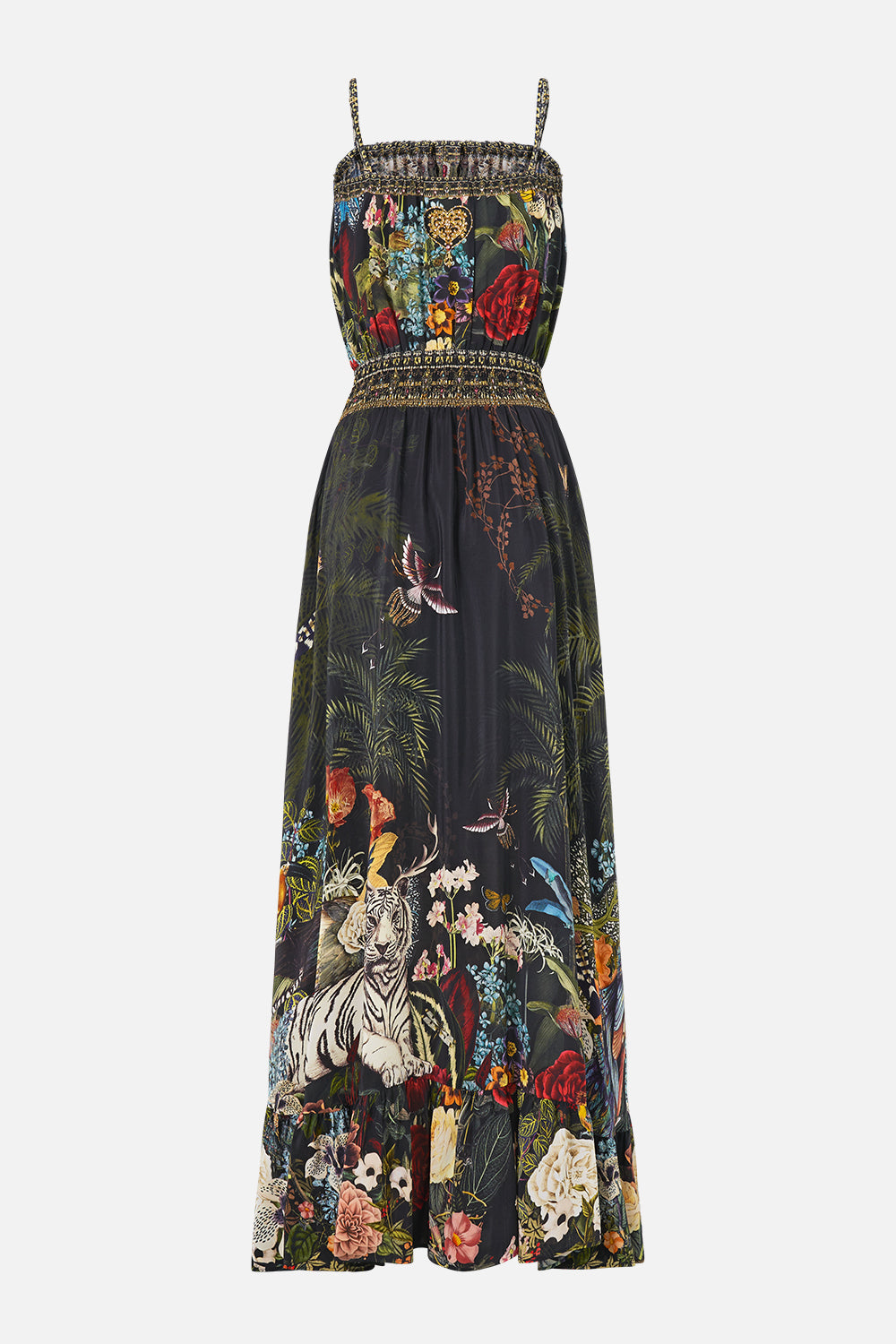 The CAMILLA SHIRRED WAIST LONG DRESS PALACE ZOOLOGY