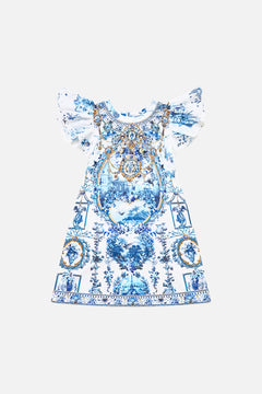 KIDS EMBROIDERED SLEEVE TEE DRESS THE PORCELAIN PARLOUR