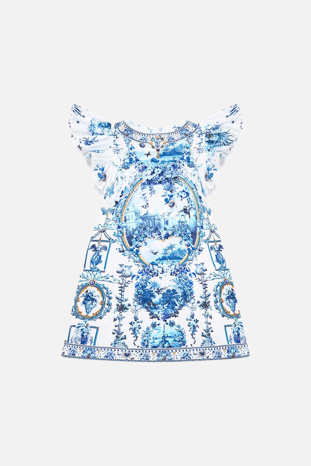KIDS EMBROIDERED SLEEVE TEE DRESS THE PORCELAIN PARLOUR