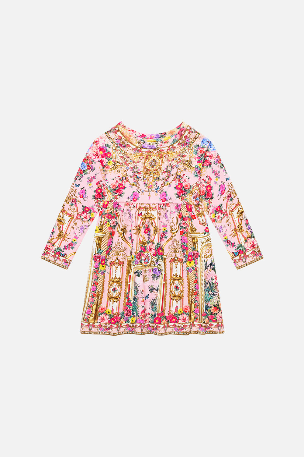 KIDS LONG SLEEVE FLEECE DRESS SHE’S NO WALLFLOWER