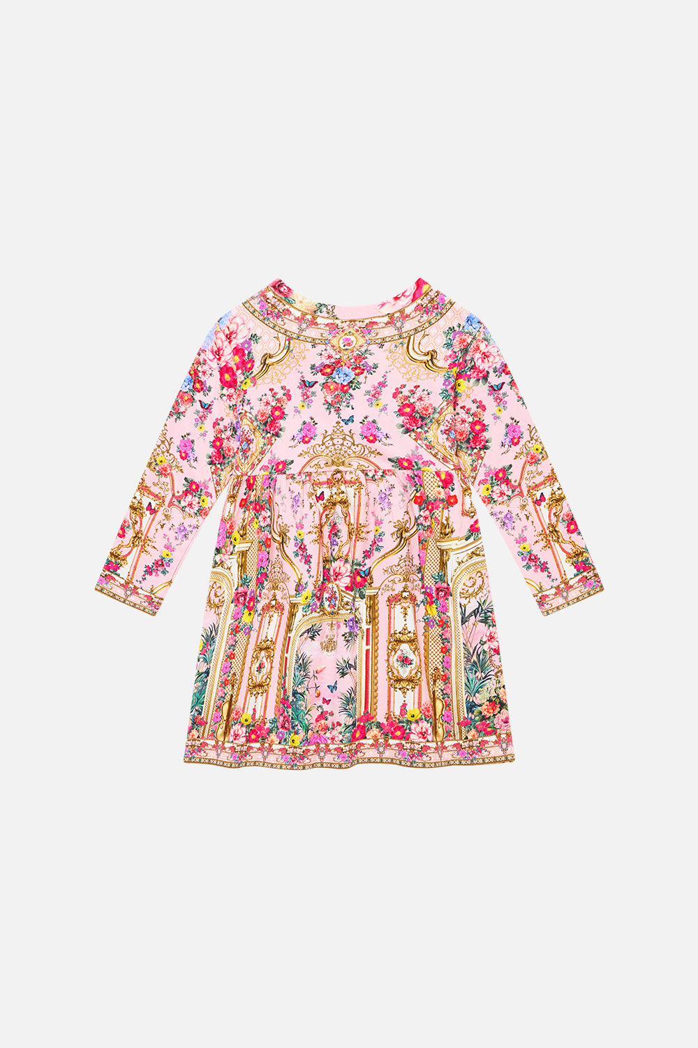 KIDS LONG SLEEVE FLEECE DRESS SHE’S NO WALLFLOWER