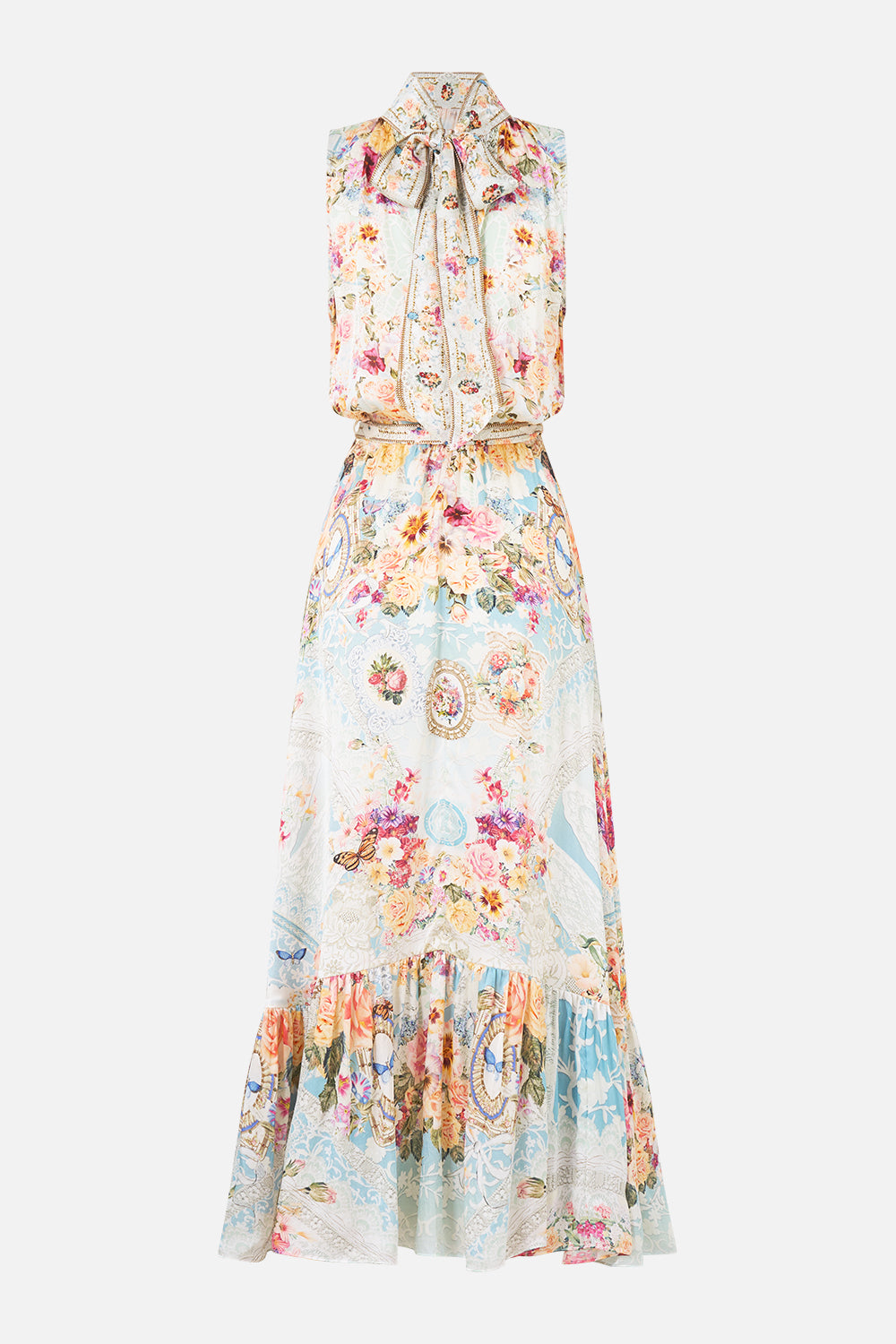 NECKTIE DRESS WITH ELASTICATED WAIST A TASTE FOR LACE