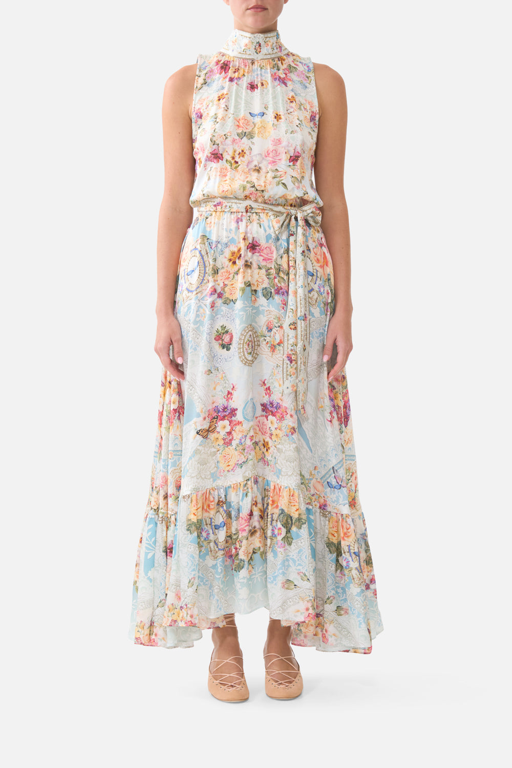 NECKTIE DRESS WITH ELASTICATED WAIST A TASTE FOR LACE