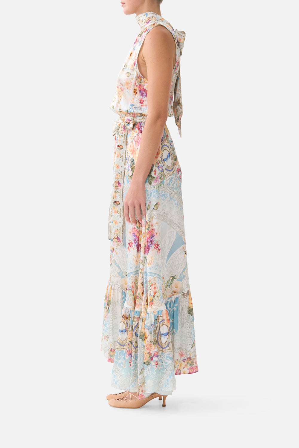 NECKTIE DRESS WITH ELASTICATED WAIST A TASTE FOR LACE