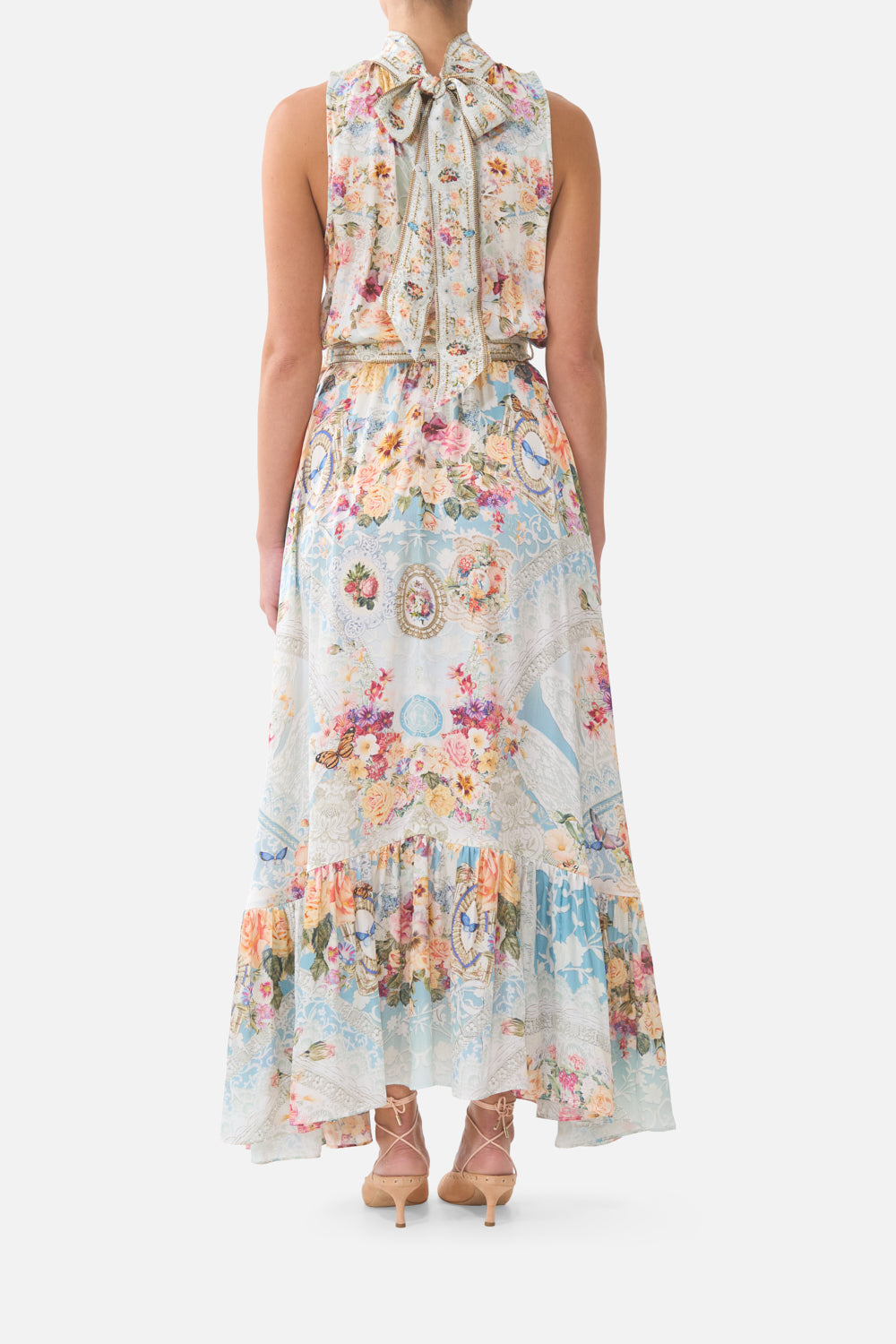 NECKTIE DRESS WITH ELASTICATED WAIST A TASTE FOR LACE