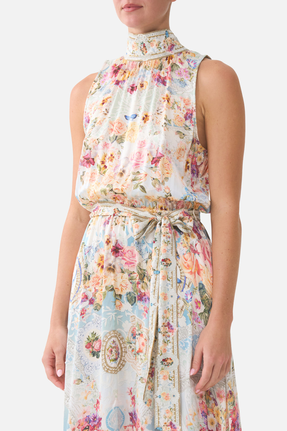 NECKTIE DRESS WITH ELASTICATED WAIST A TASTE FOR LACE