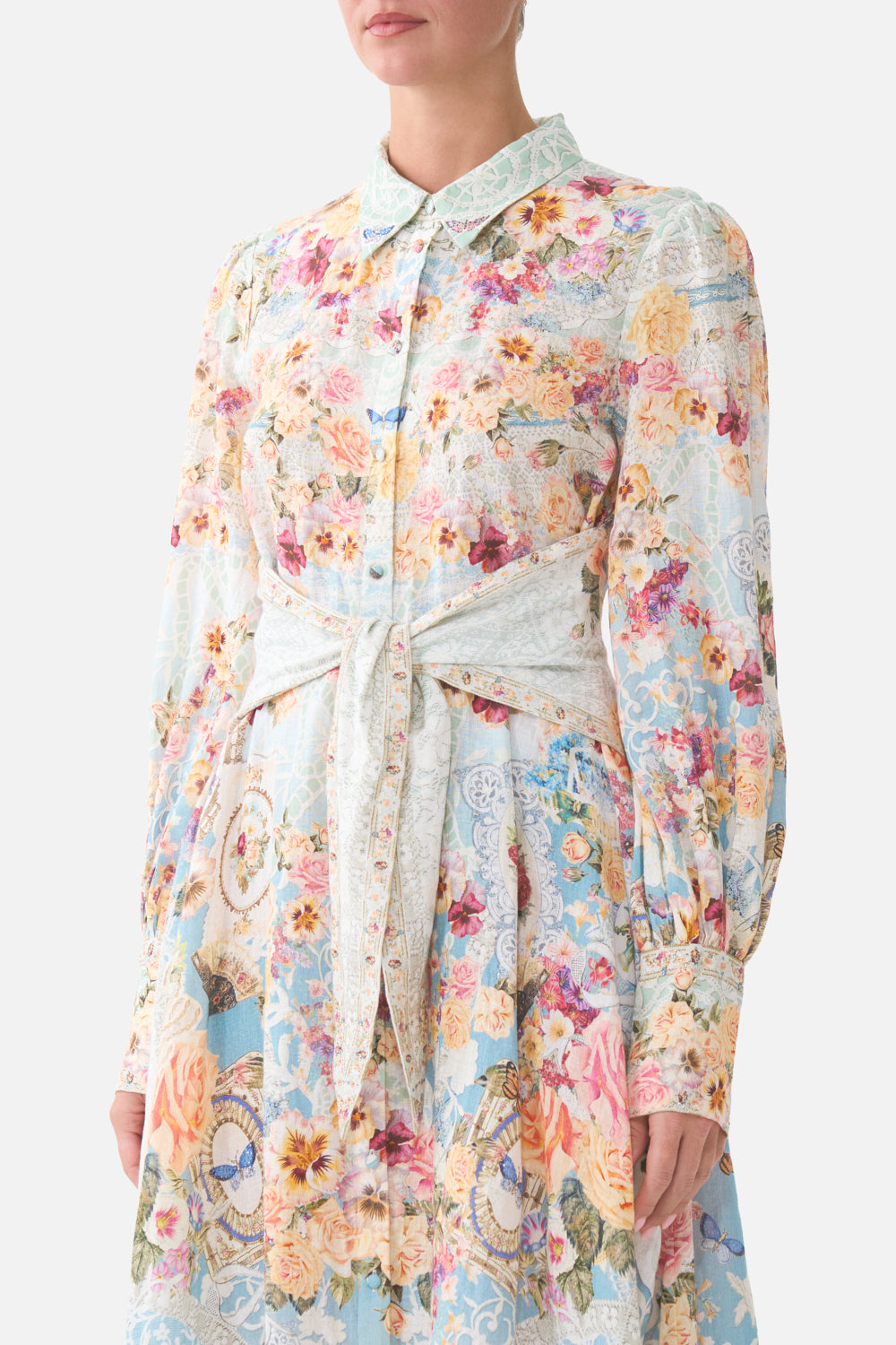 The CAMILLA WAIST TIE SHIRT DRESS A TASTE FOR LACE