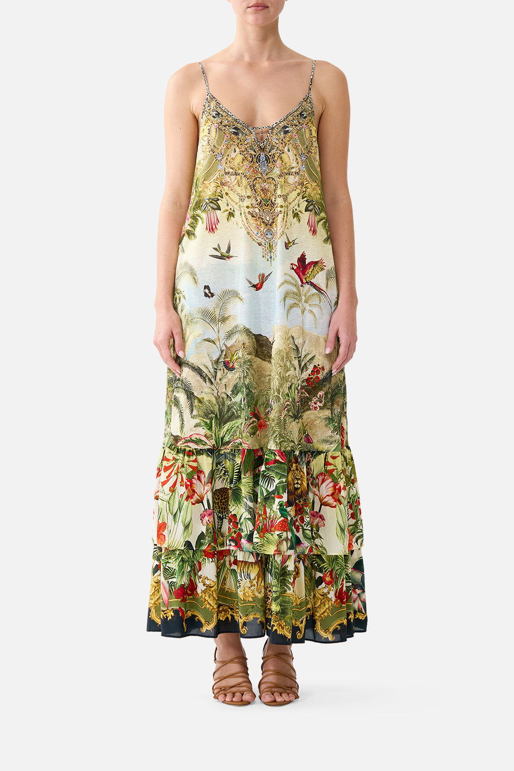 STRAPPY MAXI DRESS WITH TIERS WANDERLUST EMPIRE