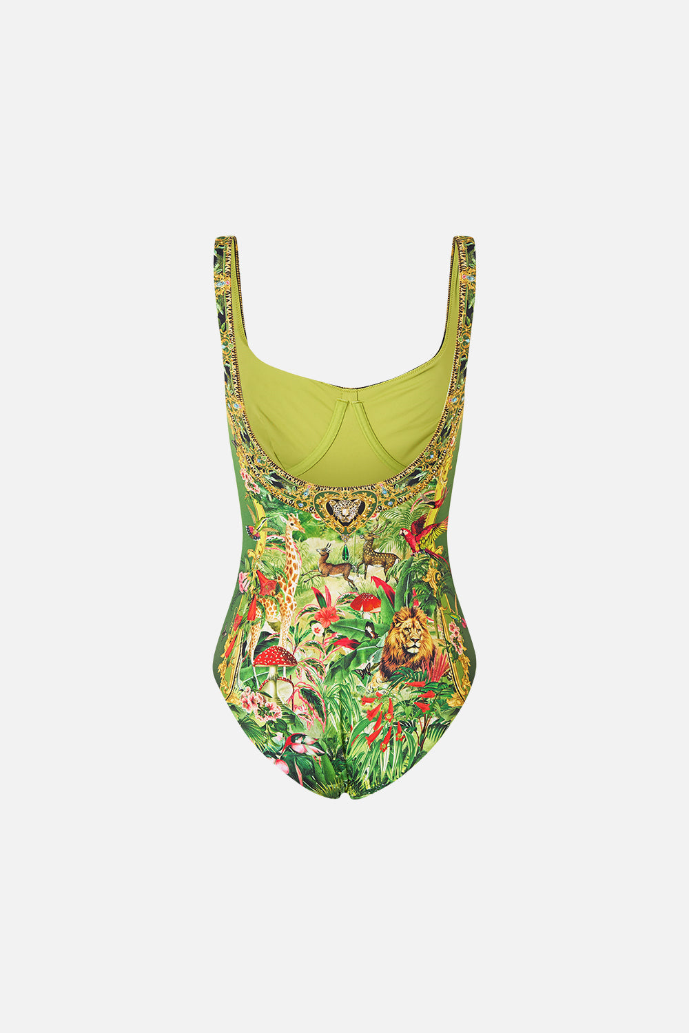 The CAMILLA UNDERWIRE SQUARE NECK ONE PIECE W SCOOP BACK WANDERLUST EMPIRE