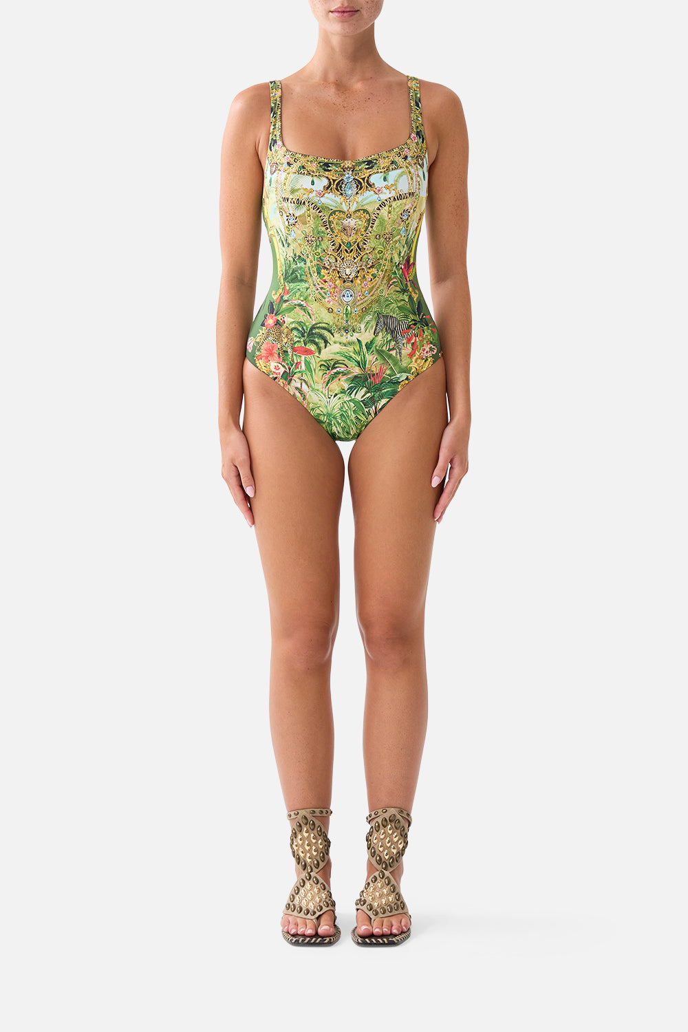 The CAMILLA UNDERWIRE SQUARE NECK ONE PIECE W SCOOP BACK WANDERLUST EMPIREWANDERLUST EMPIRE