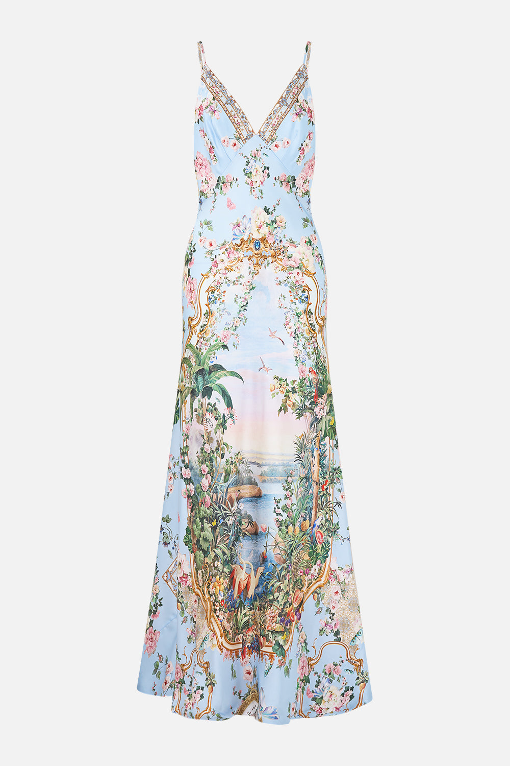 V NECK FULL LENGTH BIAS SLIP DRESS SISI SOCIETY