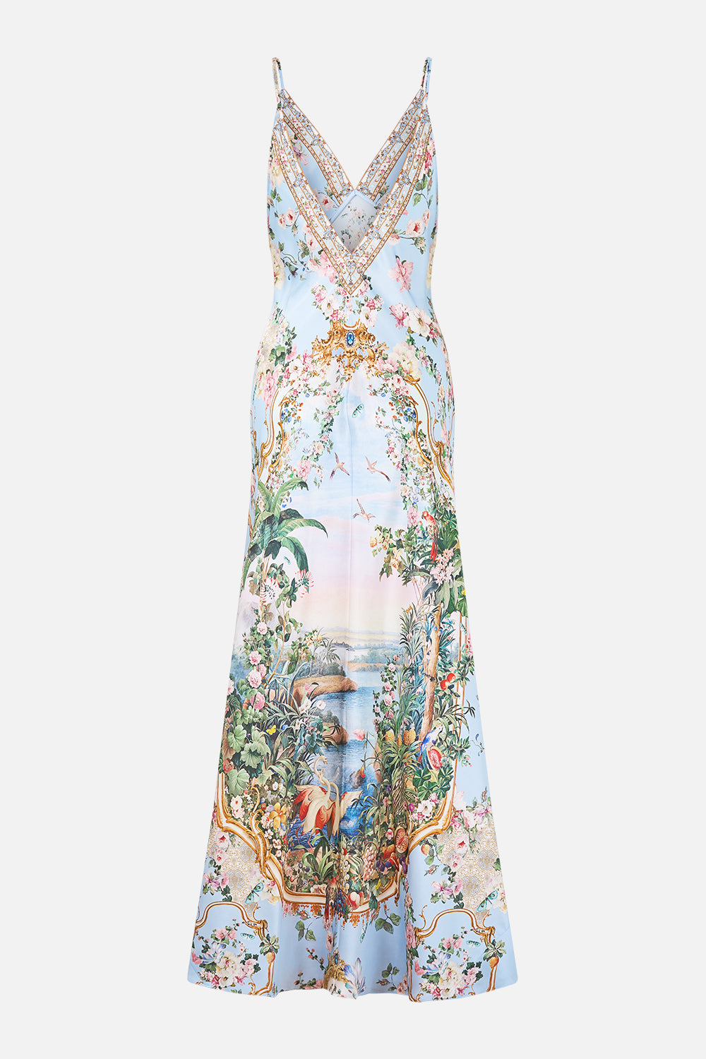 V NECK FULL LENGTH BIAS SLIP DRESS SISI SOCIETY