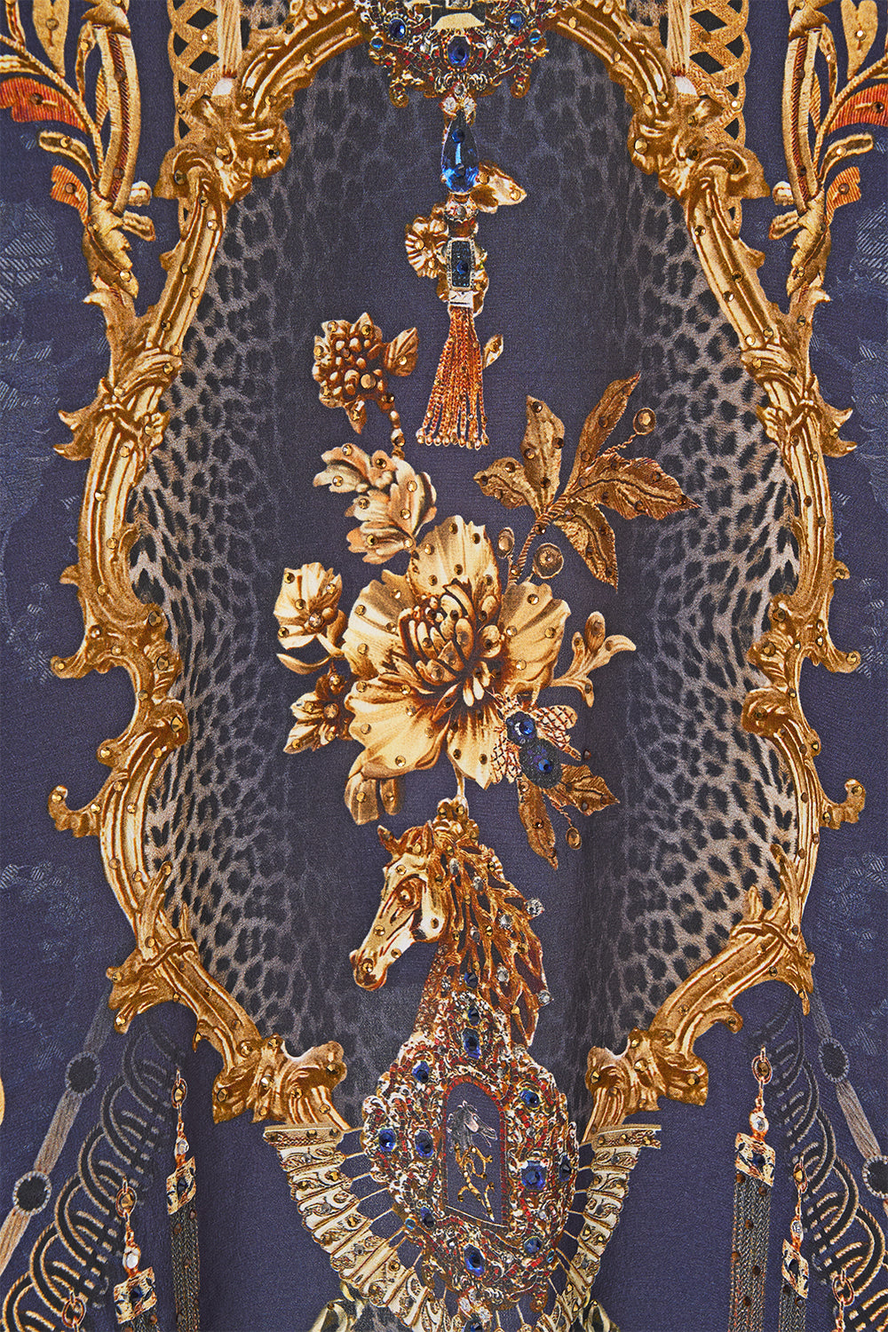 V NECK JUMPER WITH SILK BACK CLOAKED IN BAROQUE
