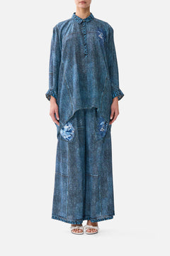 BUTTON UP TOP WITH DRAPED BACK THE PORCELAIN PARLOUR