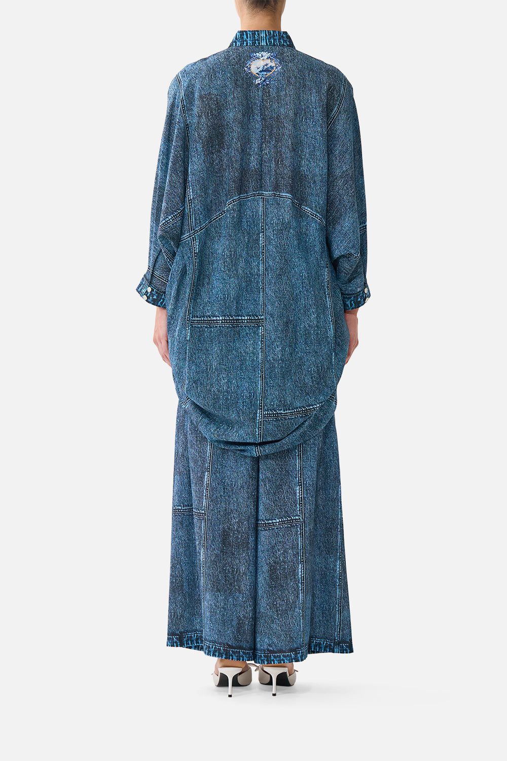 BUTTON UP TOP WITH DRAPED BACK THE PORCELAIN PARLOUR