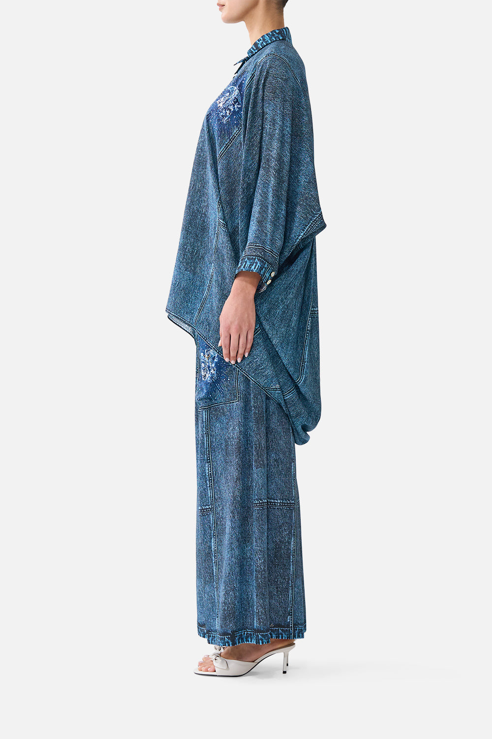 WIDE LEG TROUSER WITH FRONT POCKETS THE PORCELAIN PARLOUR
