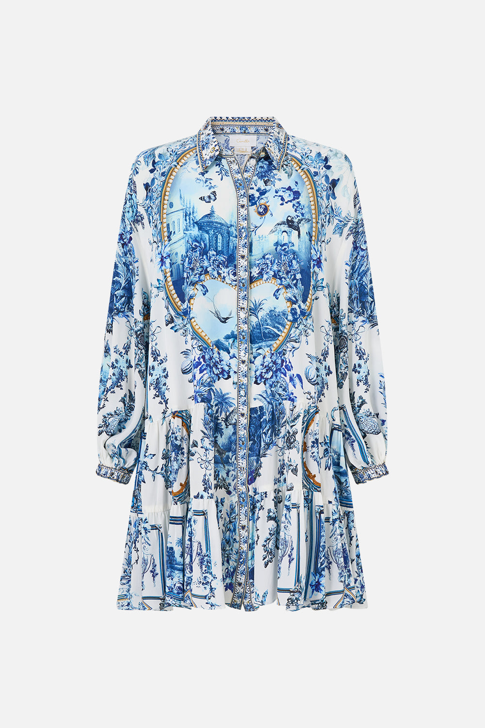 LONG SLEEVE TIERED SHORT DRESS THE PORCELAIN PARLOUR