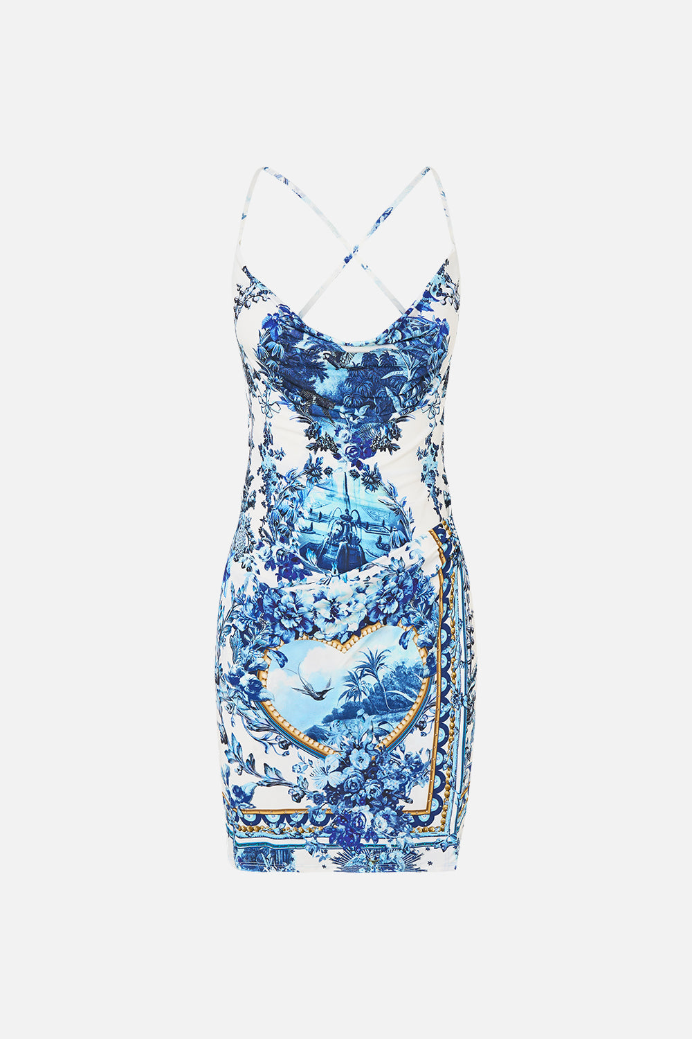 The CAMILLA DRAPE JERSEY MINI DRESS THE PORCELAIN PARLOUR