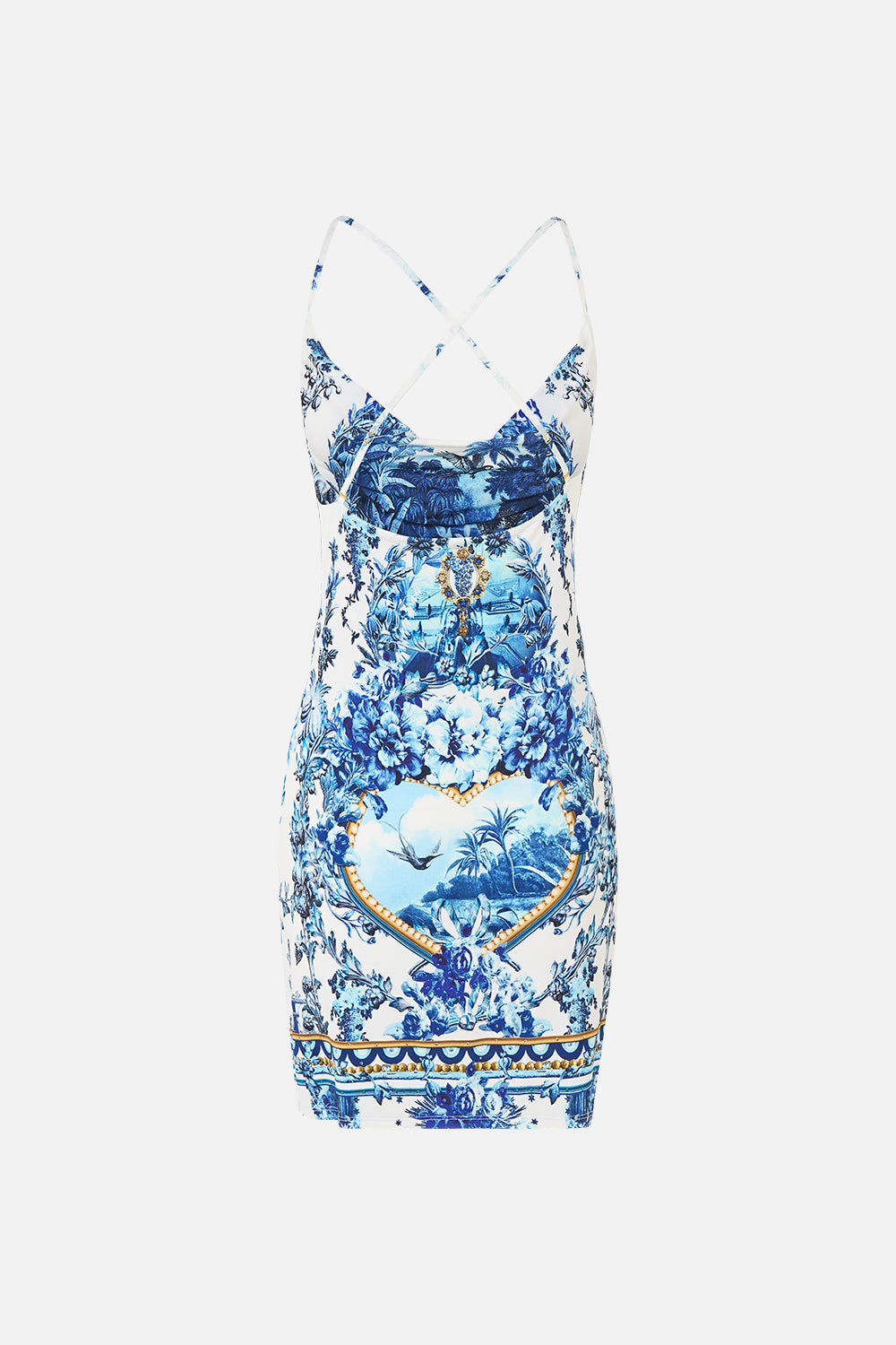 The CAMILLA DRAPE JERSEY MINI DRESS THE PORCELAIN PARLOUR