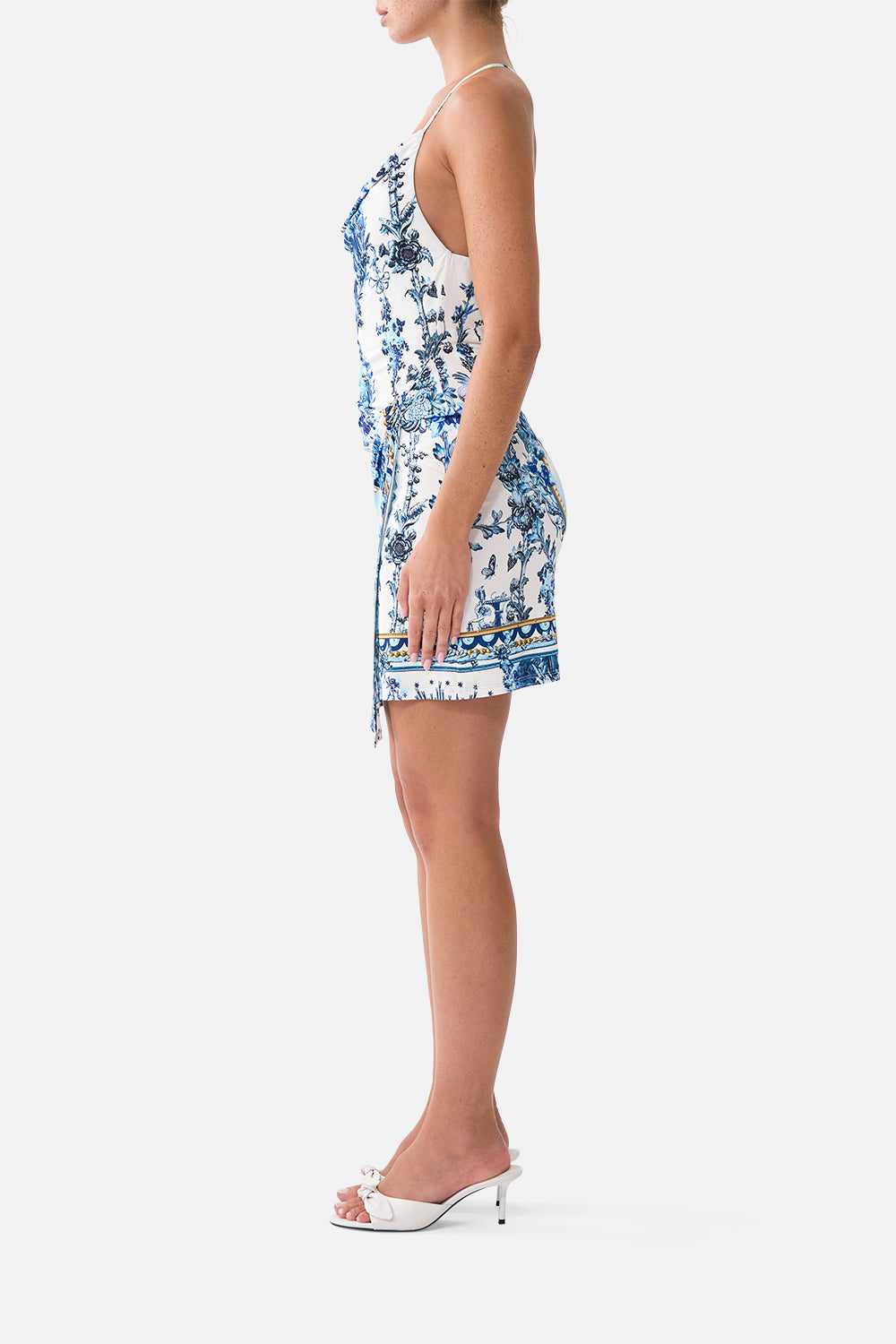 The CAMILLA DRAPE JERSEY MINI DRESS THE PORCELAIN PARLOUR