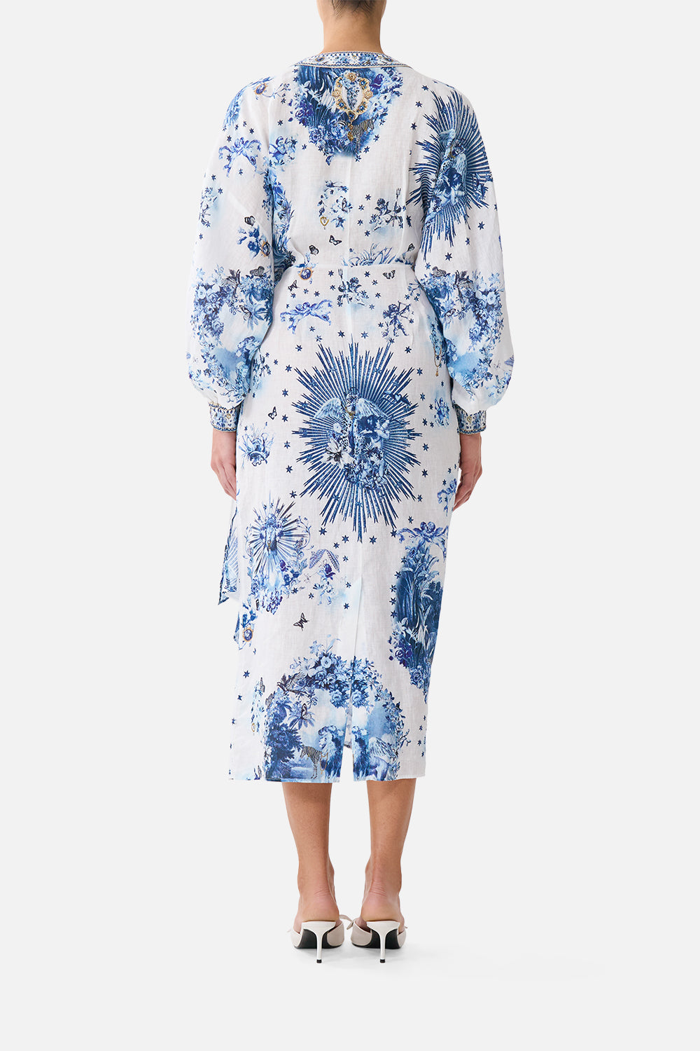 The CAMILLA WRAP MIDI DRESS THE PORCELAIN PARLOUR