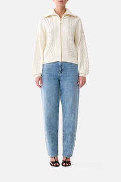 FLY COLLAR KNIT BOMBER MIDSUMMER MASTERPIECE