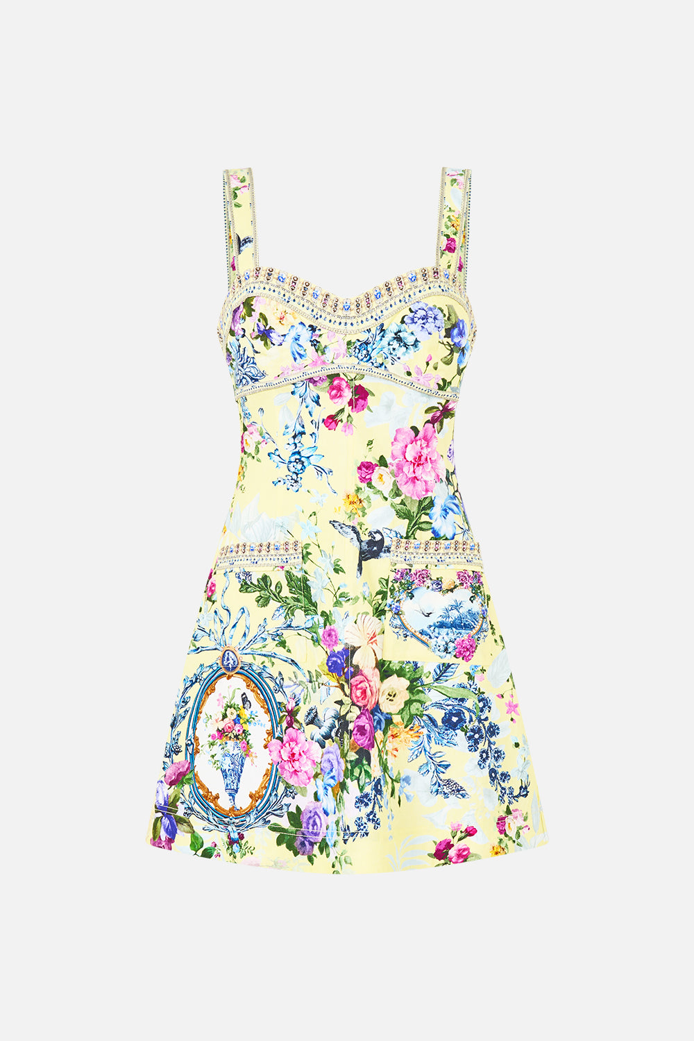 FITTED SHORT DRESS WITH TOPSTITCHING CHINOISERIE CHILD