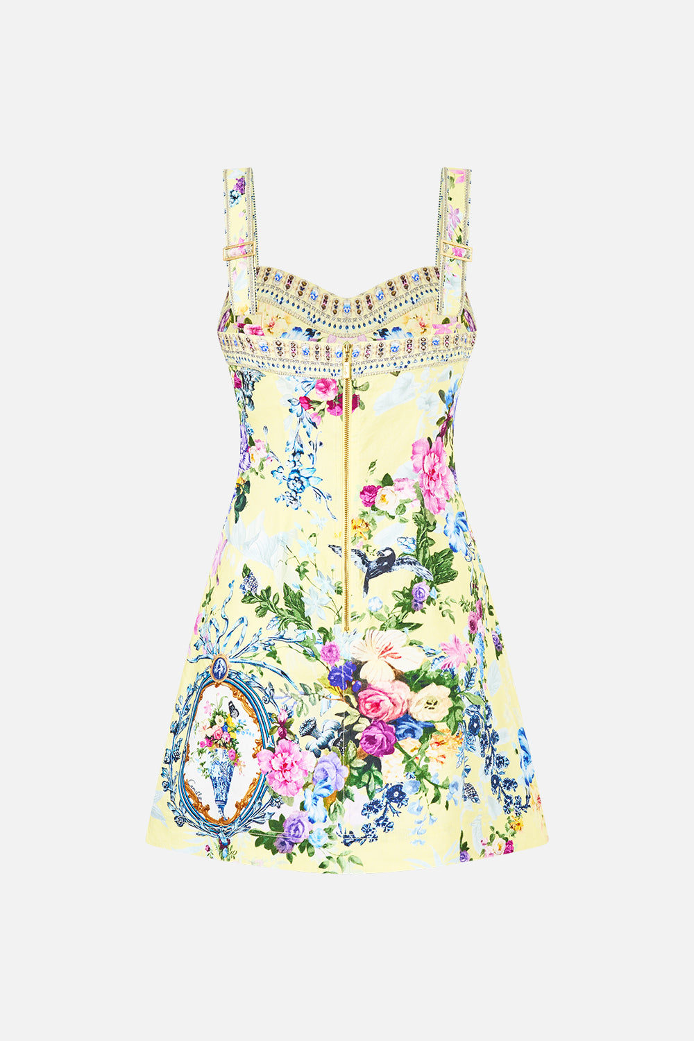 FITTED SHORT DRESS WITH TOPSTITCHING CHINOISERIE CHILD