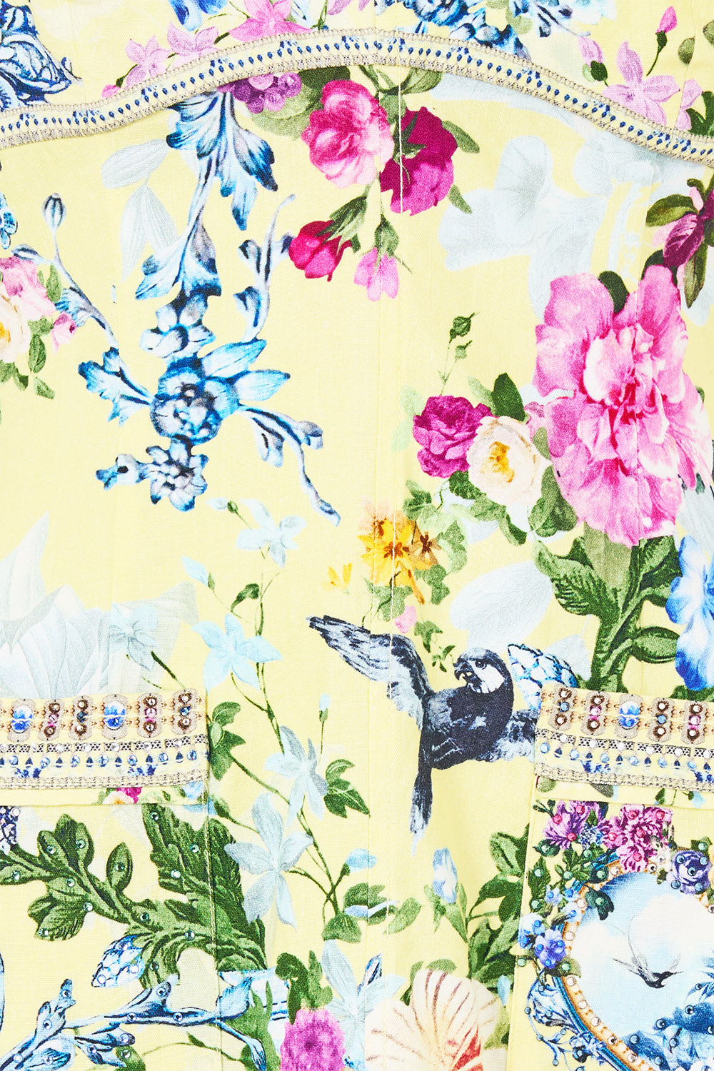 The CAMILLA FITTED SHORT DRESS WITH TOPSTITCHING CHINOISERIE CHILD