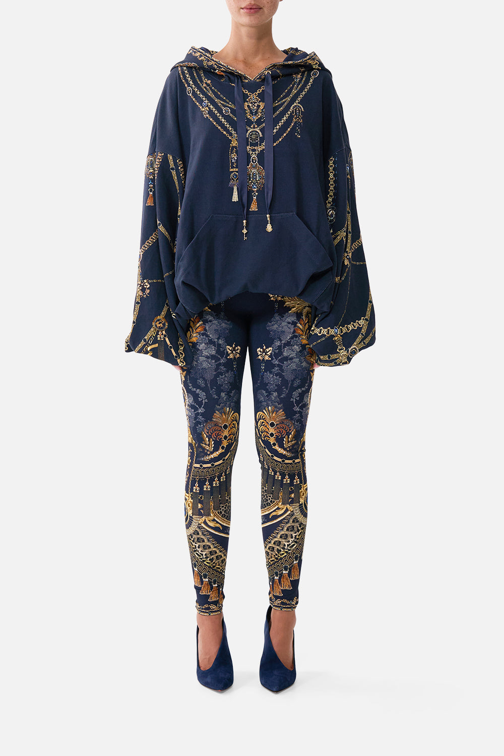 OVERSIZED SLOUCH HOODIE CLOAKED IN BAROQUE