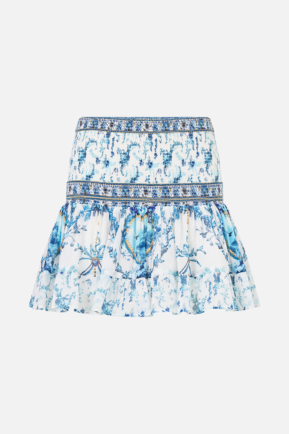 The CAMILLA SHORT SHIRRED SKIRT THE PORCELAIN PARLOUR