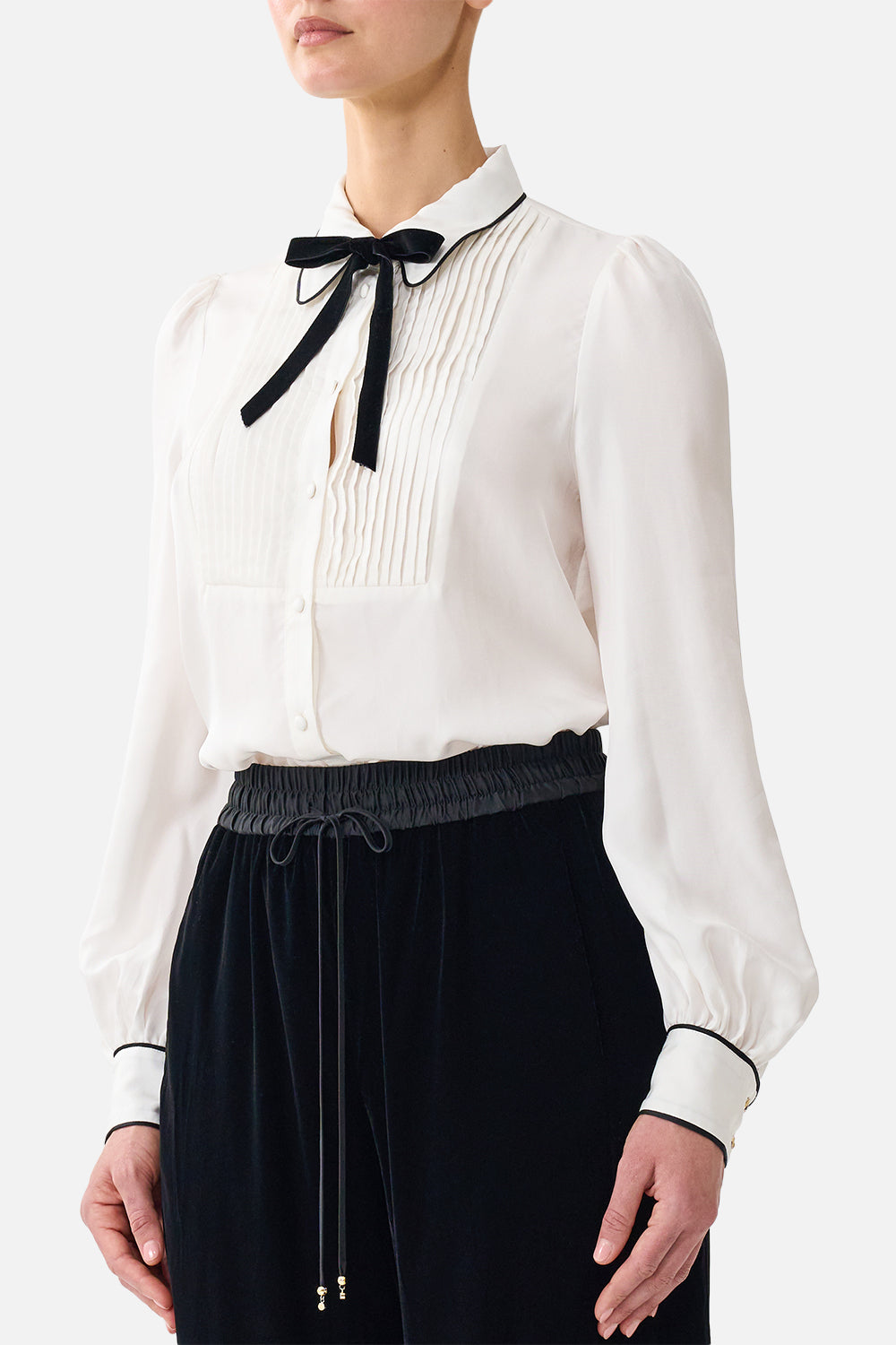 COLLARED SHIRT WITH PINTUCKS LEOPARD LIBERTINE