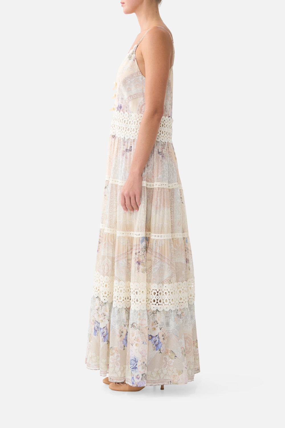 The CAMILLA TRAPEZE TIERED DRESS LACED WITH LOVE