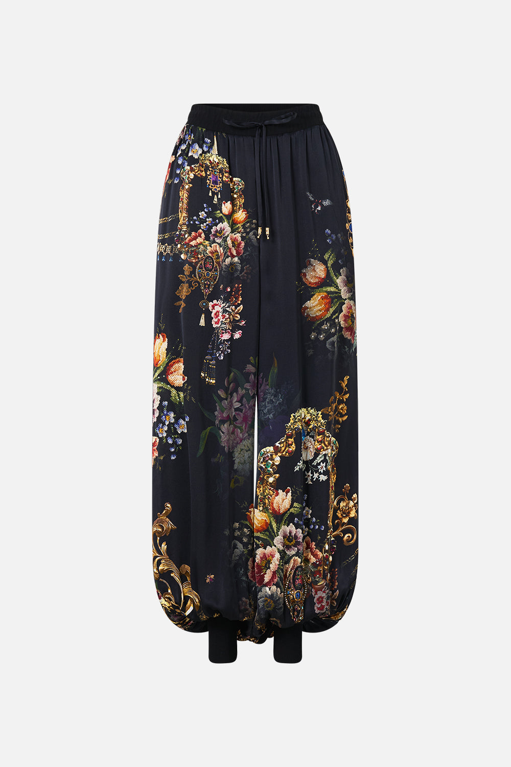 RELAXED TRACK PANT WITH RIBBED HEM NIGHT GARDEN