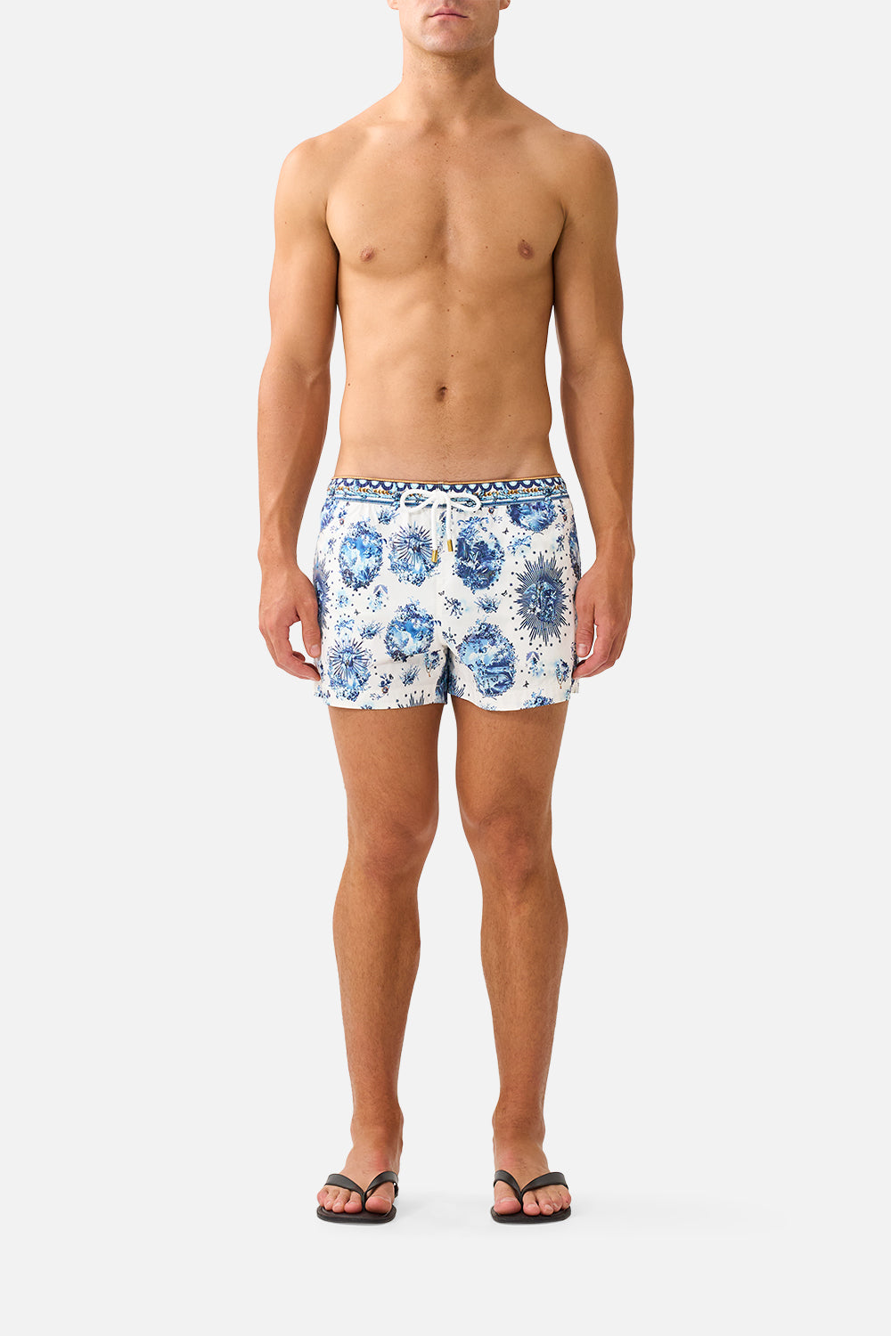 The CAMILLA SHORT LENGTH BOARDSHORT WITH ELASTIC WAIST THE PORCELAIN PARLOURTHE PORCELAIN PARLOUR