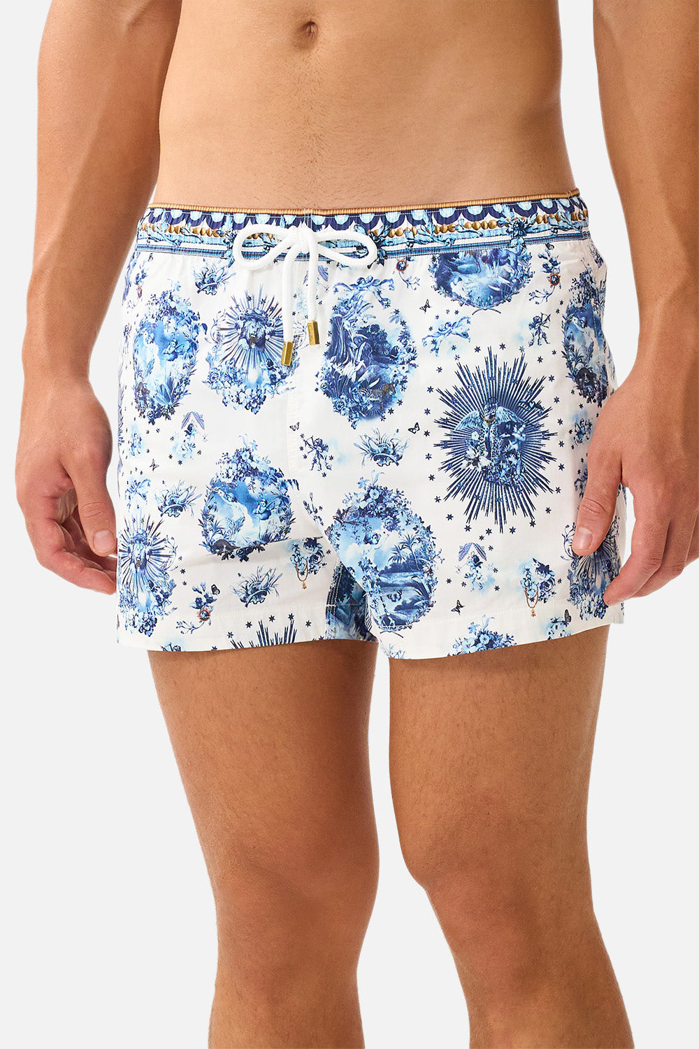The CAMILLA SHORT LENGTH BOARDSHORT WITH ELASTIC WAIST THE PORCELAIN PARLOUR