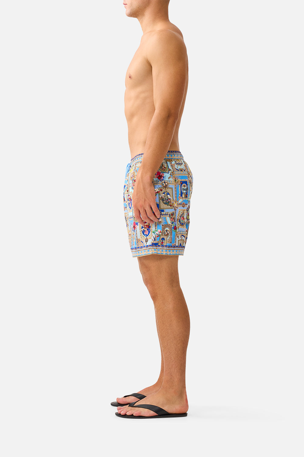 The CAMILLA MID LENGTH BOARDSHORT WITH ELASTIC WAIST VERSES IN VINTAGE