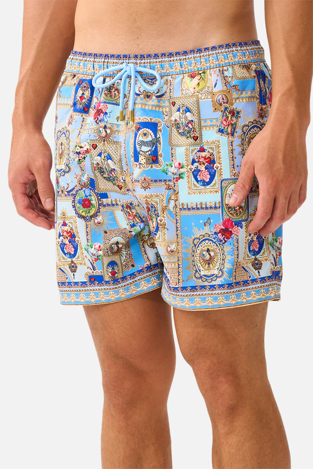 The CAMILLA MID LENGTH BOARDSHORT WITH ELASTIC WAIST VERSES IN VINTAGE