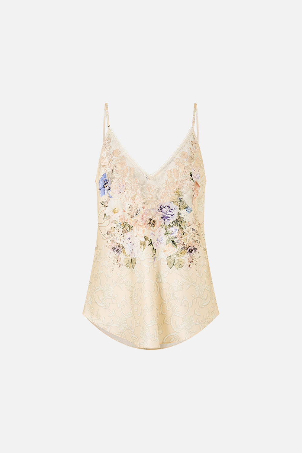 V-NECK BIAS CAMI LACED WITH LOVE