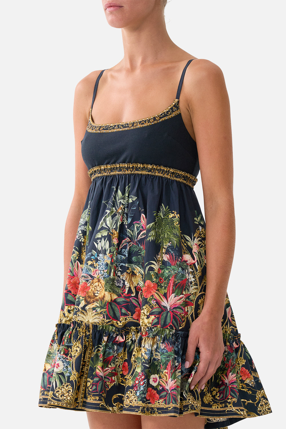 The CAMILLA SHORT DRESS WITH JERSEY BODICE PALACE ZOOLOGY