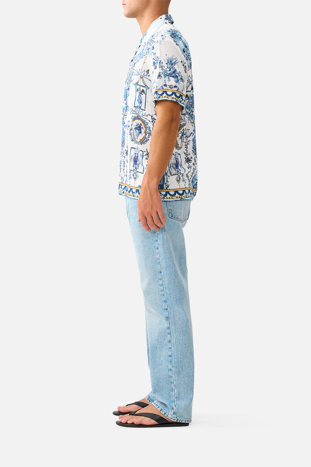 The CAMILLA SHORT SLEEVE CAMP COLLARED SHIRT THE PORCELAIN PARLOUR