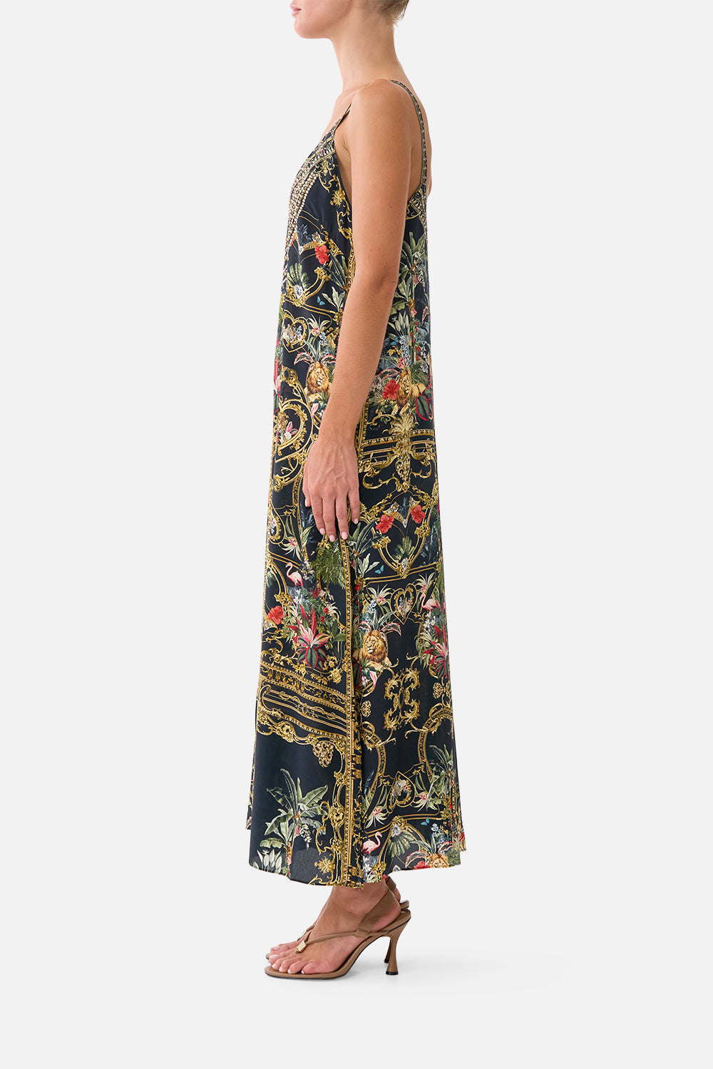 The CAMILLA V NECK MIDI SLIP DRESS PALACE ZOOLOGY