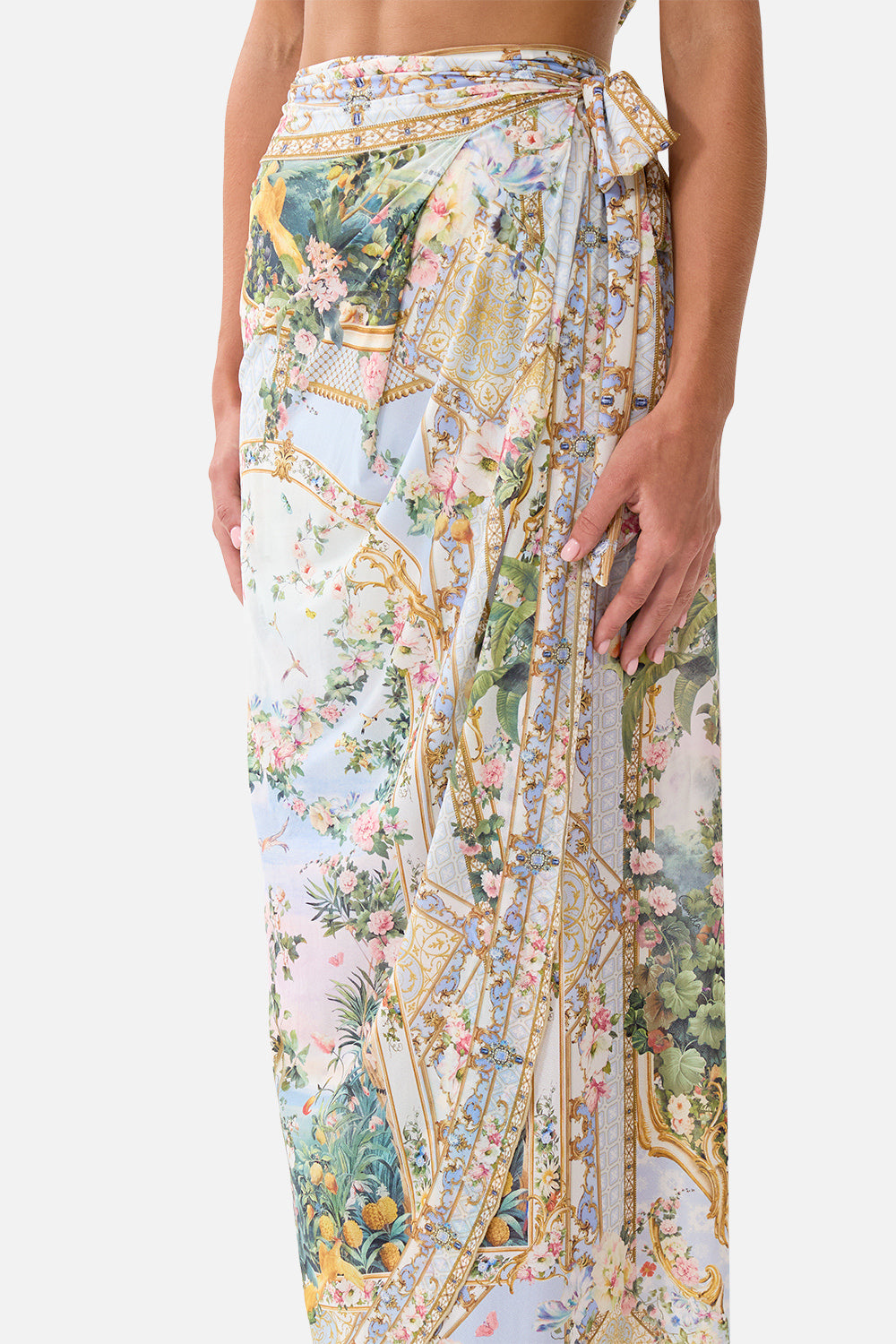 DRAPED WRAP MAXI SARONG WITH TIE WAIST SISI SOCIETY