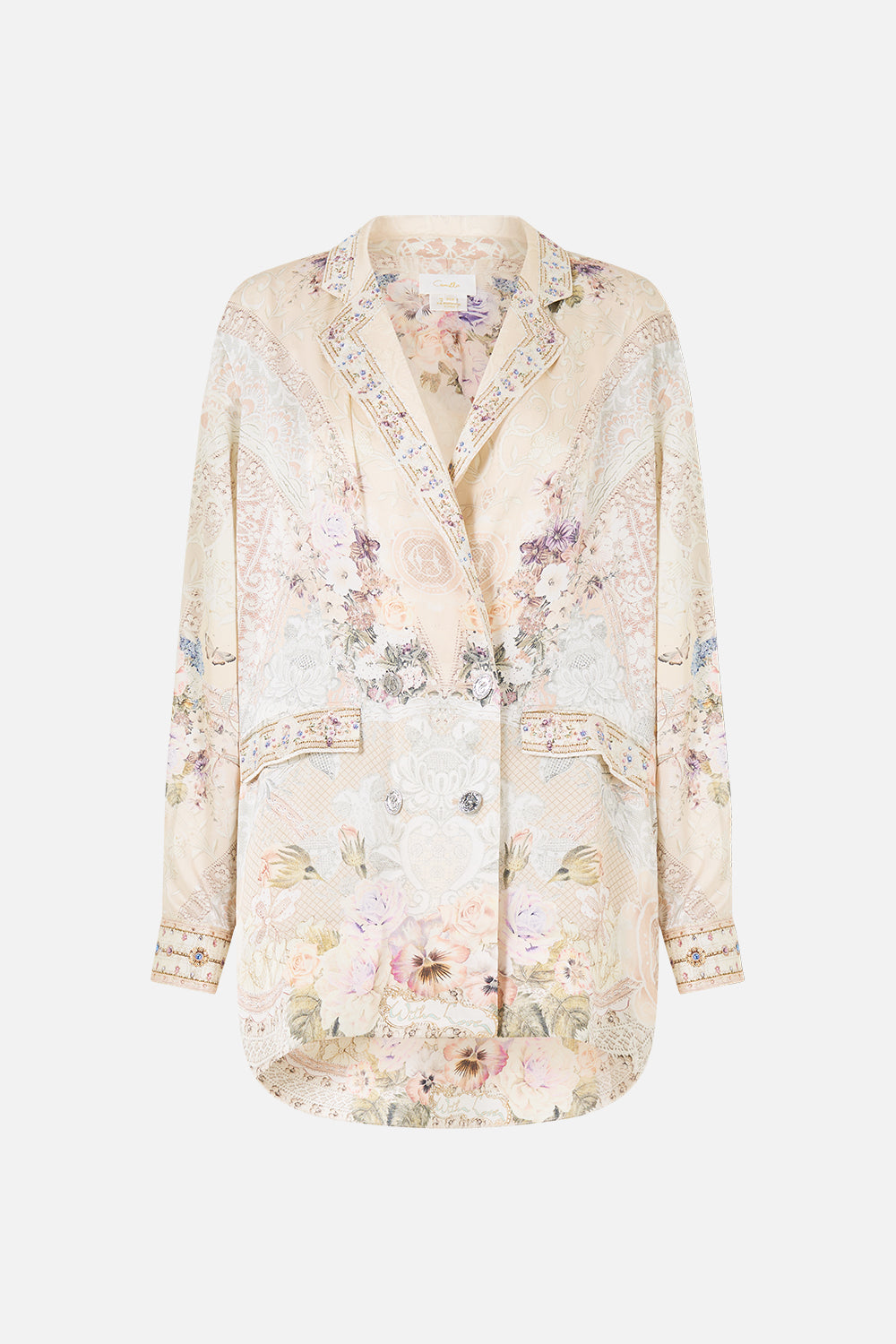 The CAMILLA DOUBLE BREASTED SOFT JACKET LACED WITH LOVE
