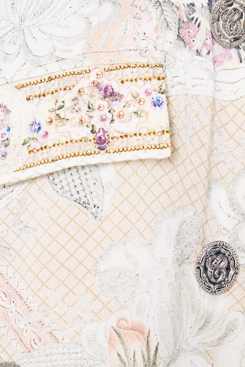 The CAMILLA DOUBLE BREASTED SOFT JACKET LACED WITH LOVE